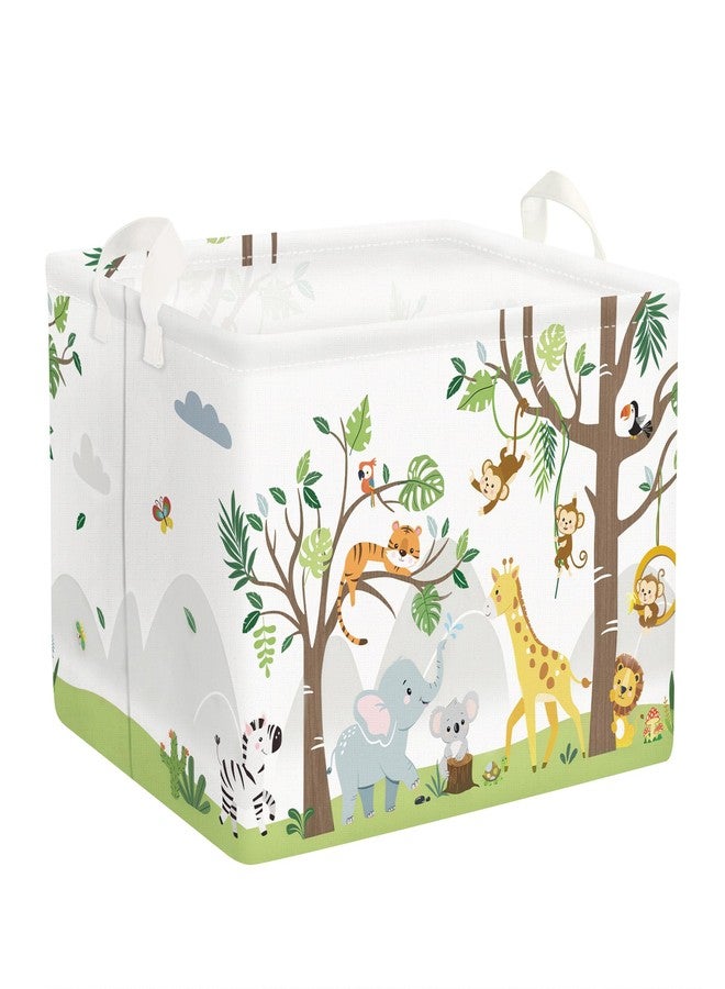 Clastyle Animal Tree Baby Laundry Hamper Kid Storage Basket Boy Girl Gift Toy Box Collapsible Large Clothes Organizer Nursery Bin for Bedroom, White, 40 * 30 * 30 cm - Image 1